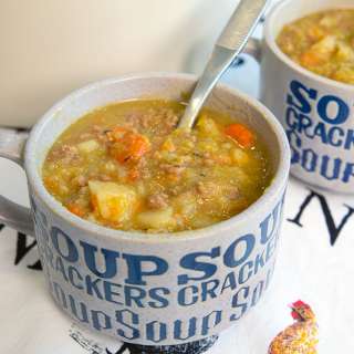 Split Pea Hamburger Soup