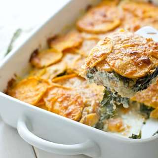 Sweet Potato & Kale Gratin