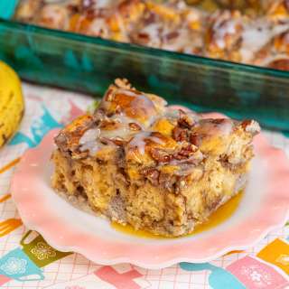 Banana Cinnamon Roll Casserole