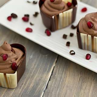 Vegan Dark Chocolate Pomegranate Mousse