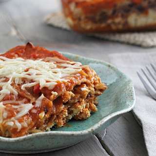 Cauliflower and Tofu Lasagna with Butternut Squash Sauce