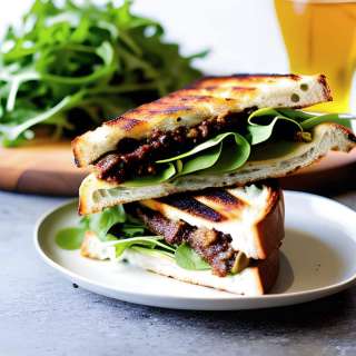 Grilled Portobello Panini with Artichoke Tapenade
