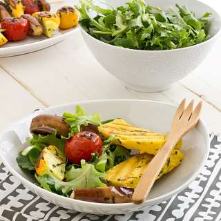 Grilled Basil Parmesan Polenta & Veggie Salad