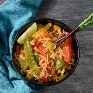 Vegetarian Thai Noodles in Red Curry Sauce