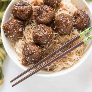 Meatless Vegan Meatballs with Korean Glaze