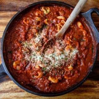 Tortellini with White Wine Sun Dried Tomato Sauce