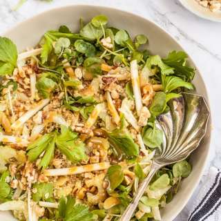 Celery & Apple Walnut Salad with Honey Miso Dressing