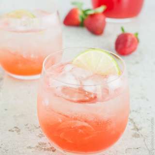 Strawberry, Lime and Rhubarb Syrup Sparkler