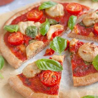 Spelt Vegan Pizza Recipe with Margherita Topping