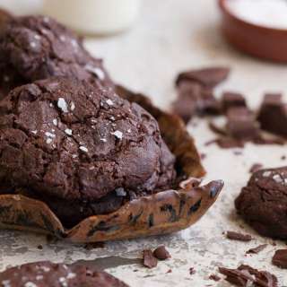 Vegan Chocolate Cookies with Dark Chocolate Chips {gluten free}