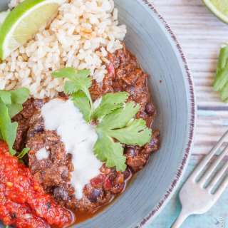 Vegan Chili with Mushrooms & Black Beans