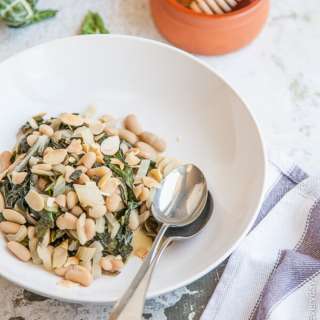 Silverbeet with Cannellini Beans, Honey and Almonds
