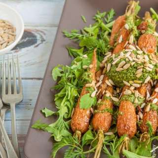 Roasted Carrots with Carrot Top Pesto