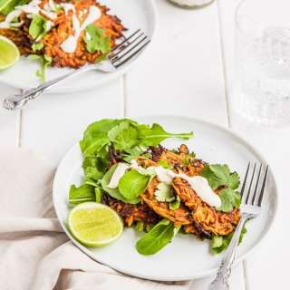 Sweet Potato Fritters with Cashew Lime Cream {dairy free + gluten free}