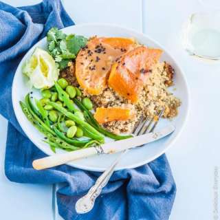 Miso Glazed Pumpkin with Quinoa