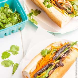 Portobello Mushroom Banh Mi with Sriracha Mayonnaise {vegetarian}