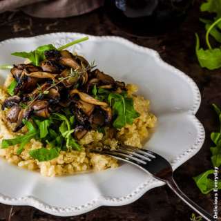 Thyme and Mushroom Quinoa Risotto {gluten free and vegan}