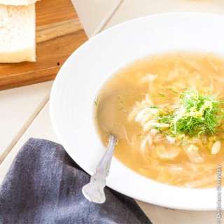 Lemon, Orzo and Fennel Soup