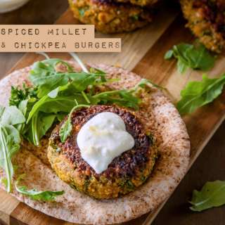 Spiced millet and chickpea burgers recipe