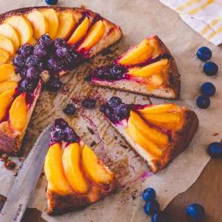 Peach and Blueberry Brioche Tart