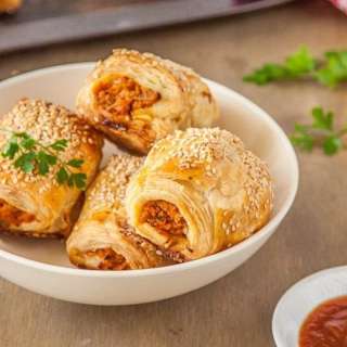 Pumpkin & Harissa vegetarian sausage rolls