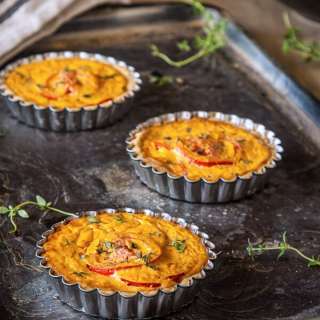 Harissa, Feta and Tomato Tartlets