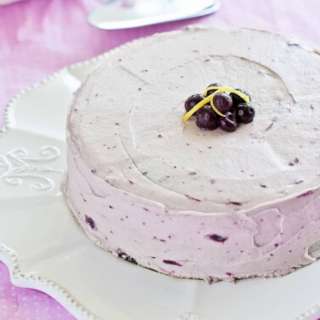 Gluten Free Lemon Cake with Blueberry Frosting
