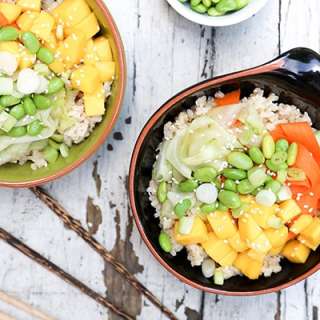 Vegan Sushi Bowls with Mango and Quick-Pickled Veggies