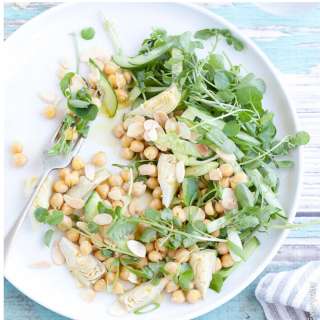 Artichoke salad with watercress, almonds and lemon mustard vinaigrette