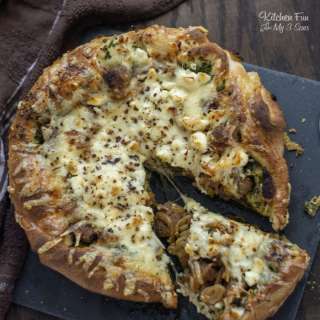 Sausage and Kale Pesto Pizza