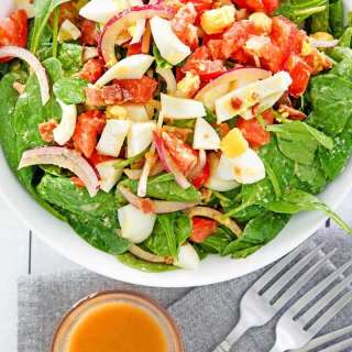 Hot Bacon Dressing and Spinach Salad