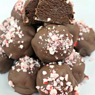 Peppermint Brownie Truffles