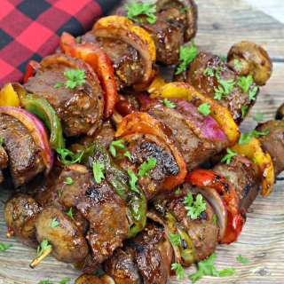 Spicy Bourbon BBQ Steak Kabobs