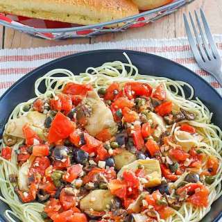 Johnny Carino’s Angel Hair Pasta with Artichokes