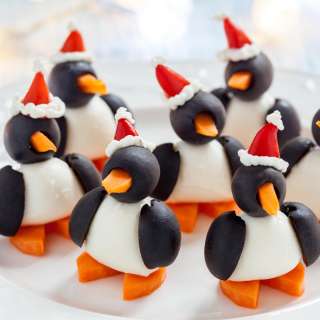Cheese and Olive Penguins