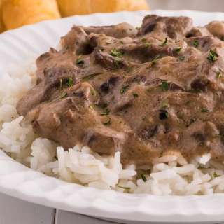 Beef Tips and Rice