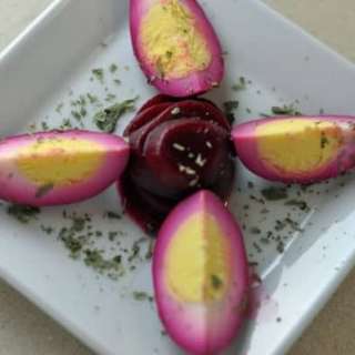 Beet Dyed Hard Boiled Eggs
