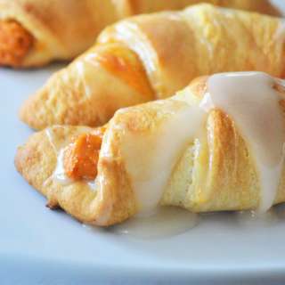 Pumpkin Pie Croissants with Maple Glaze