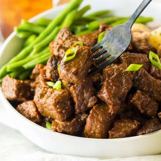 Honey Bourbon Steak Tips