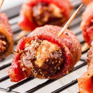 Bacon Wrapped Dates with Goat Cheese