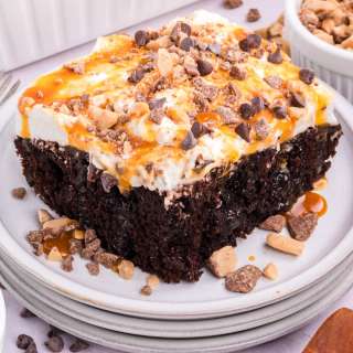 Chocolate Caramel Poke Cake