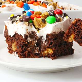 Monster Cookie Poke Cake