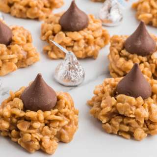 No Bake Peanut Butter Kiss Cookies