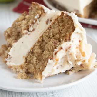 Apple Maple Bacon Cake with Cheesecake Filling