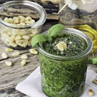 Classic Homemade Basil Pesto with Vegetable Oil