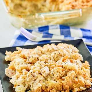 Creamy Ritz Cracker Chicken and Rice Casserole