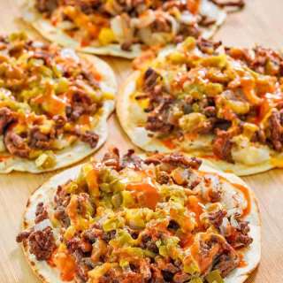 Taco Villa Inspired Mexican Pizzas with Creamy White Sauce