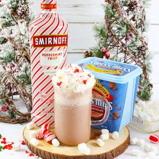 Boozy Frozen Peppermint Hot Chocolate