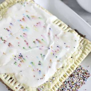 Giant Homemade Strawberry Pop Tart with Vanilla Glaze