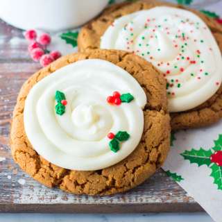 Gingerbread Cookies with Cream Cheese Frosting